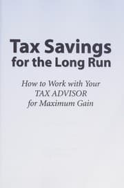 Tapa de Tax Savings for the Long Run