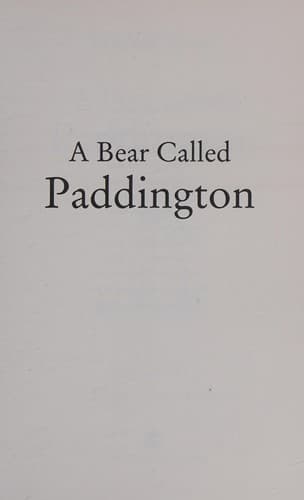 Tapa de Tbp a Bear Called Paddington