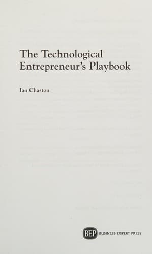 Tapa de Technological Entrepreneur's Playbook