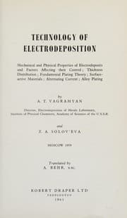 Tapa de Technology of Electrodeposition