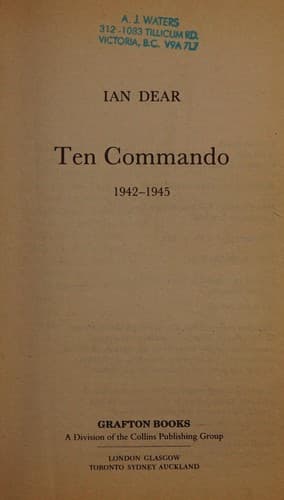 Tapa de Ten Commando 1942-1945