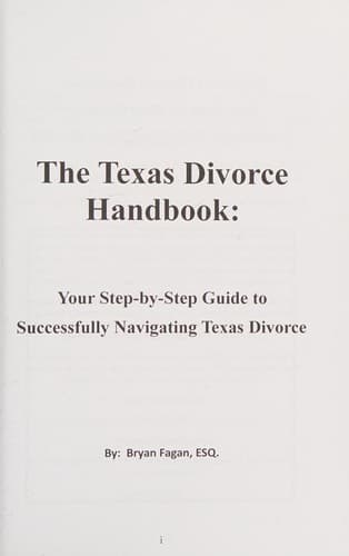 Tapa de The Texas Divorce Handbook :