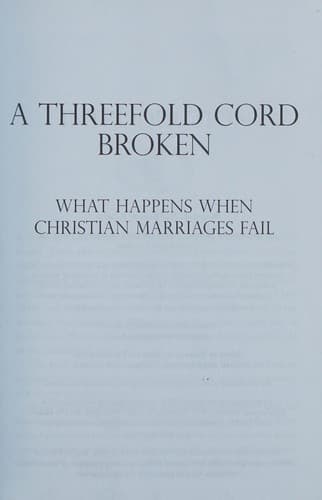 Tapa de A Threefold Cord Broken