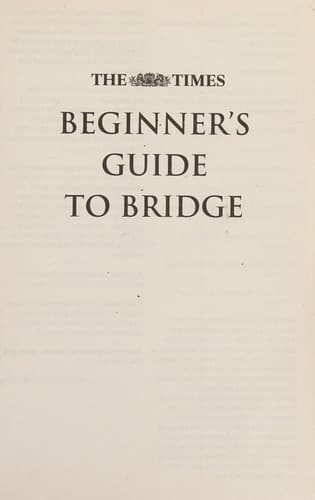 Tapa de Times Beginner's Guide to Bridge