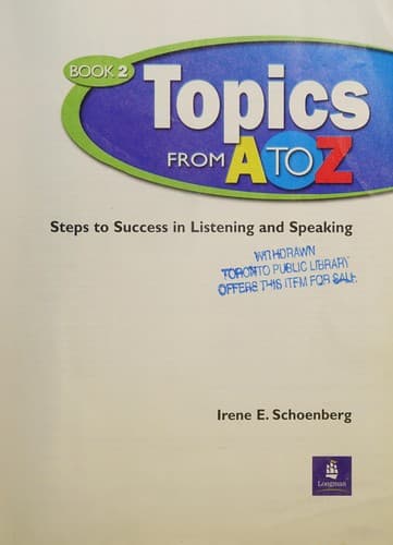Tapa de Topics from A to Z.