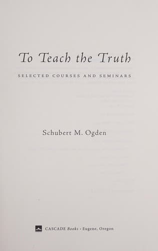 Tapa de To Teach the Truth