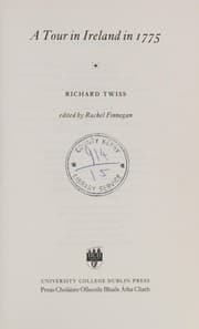 Tapa de A tour in Ireland in 1775