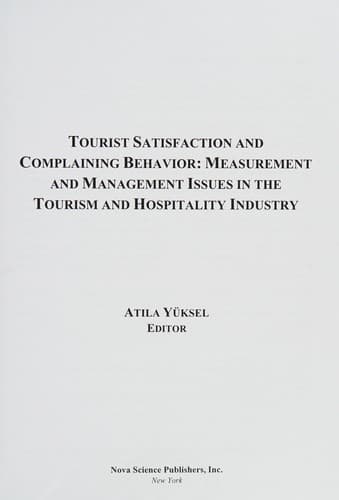 Tapa de Tourist satisfaction and complaining behavior