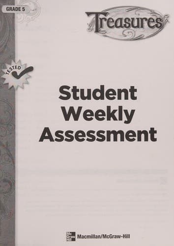 Tapa de Treasures, Grade 5, Student Weekly Assessment