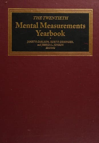 Tapa de Twentieth Mental Measurements Yearbook