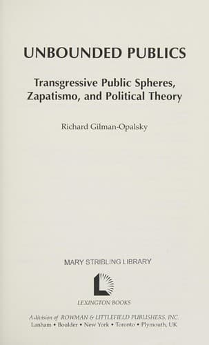 Tapa de Unbounded Publics