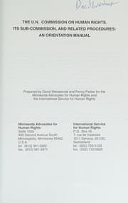 Tapa de The U.N. Commission on Human Rights, its sub-commission, and related procedures