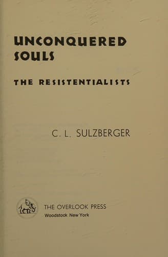 Tapa de Unconquered souls; the resistentialists