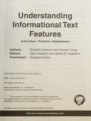 Tapa de Understanding Informational Text Features, Grades 6 - 8