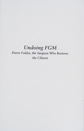 Tapa de Undoing Fgm