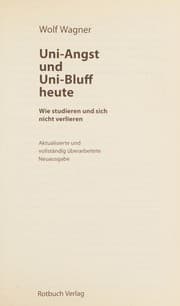 Tapa de Uni-Angst und Uni-Bluff heute