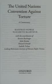 Tapa de The United Nations Convention against torture