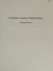 Tapa de Universities American English German