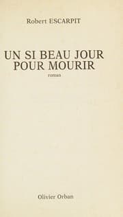 Tapa de Un si beau jour pour mourir