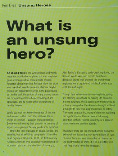 Tapa de Unsung heroes