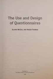 Tapa de Use and Design of Questionnaires