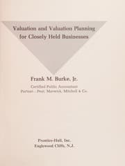 Tapa de Valuation and valuation planning for closely held businesses