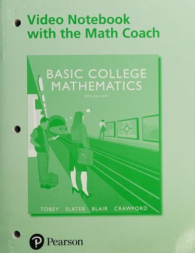 Tapa de Video Workbook with the Math Coach for Basic College Mathematics