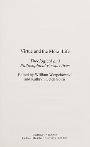 Tapa de Virtue and the Moral Life