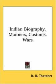 Tapa de Indian Biography, Manners, Customs, Wars