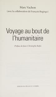 Tapa de Voyage au bout de l'humanitaire