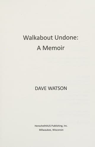 Tapa de Walkabout Undone (PB)