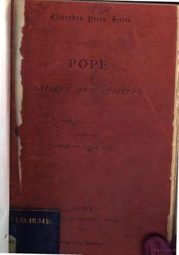 Tapa de Satires and epistles