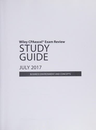 Tapa de Wiley CPAexcel Exam Review July 2017 Study Guide