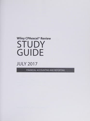 Tapa de Wiley CPAexcel Exam Review July 2017 Study Guide