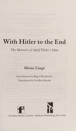 Tapa de With Hitler to the End