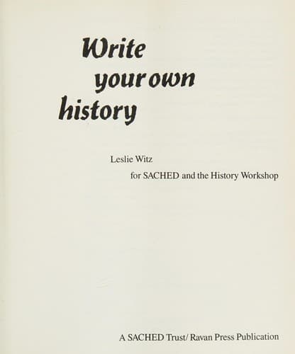 Tapa de Write Your Own History