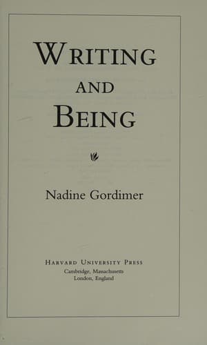 Tapa de Writing and being