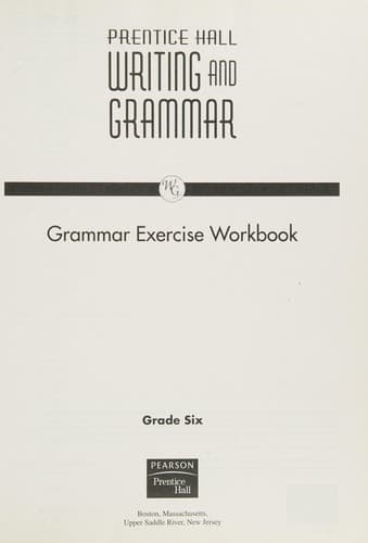 Tapa de Writing and Grammar Exercise Workbook 2008 Gr6