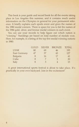 Tapa de Your 1984 olympic record book