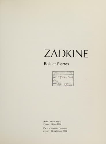 Tapa de Zadkine