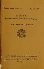 Tapa de Results of the five-year wheat-belt extension program