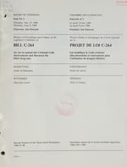 Tapa de Minutes of proceedings and evidence of the Legislative Committee on Bill C-264