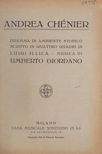 Tapa de Andrea Chénier