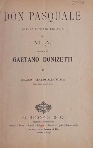 Tapa de Don Pasquale