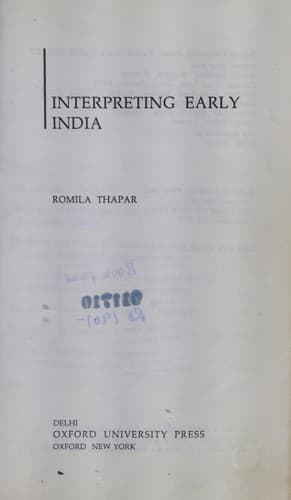 Tapa de Interpreting early India