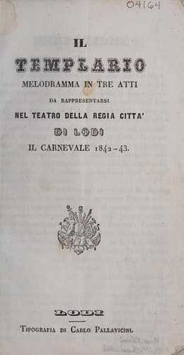 Tapa de Il templario