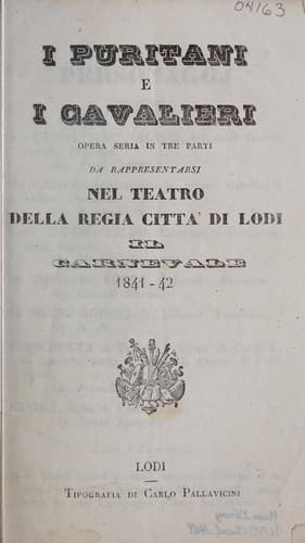 Tapa de I puritani e i cavalieri