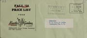 Tapa de Fall '58 price list