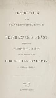 Tapa de Description of the grand historical picture of Belshazzar's feast, painted by Washington Allston