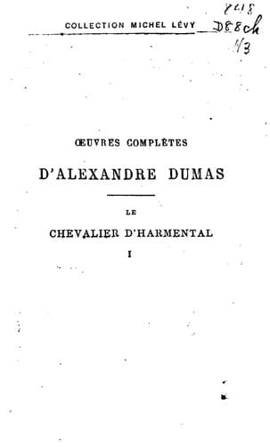 Tapa de Le chevalier d'Harmental